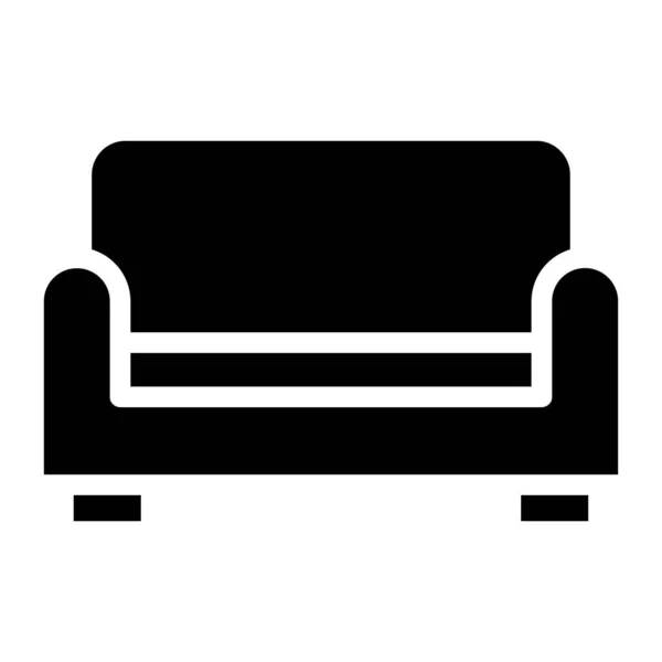 Sofa Egyszerű Vektor Ikon Fehér Háttér — Stock Vector