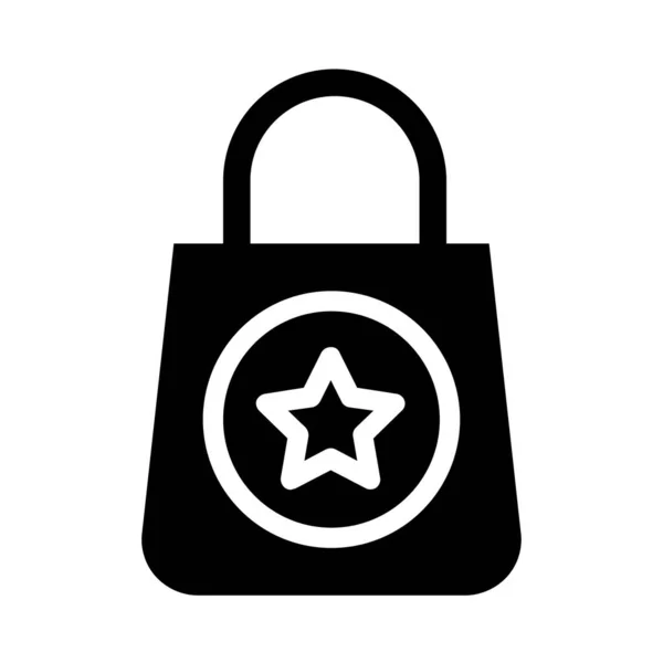 Shopping Bag Minimalistic Vector Icon Isolated White — Stock Vector