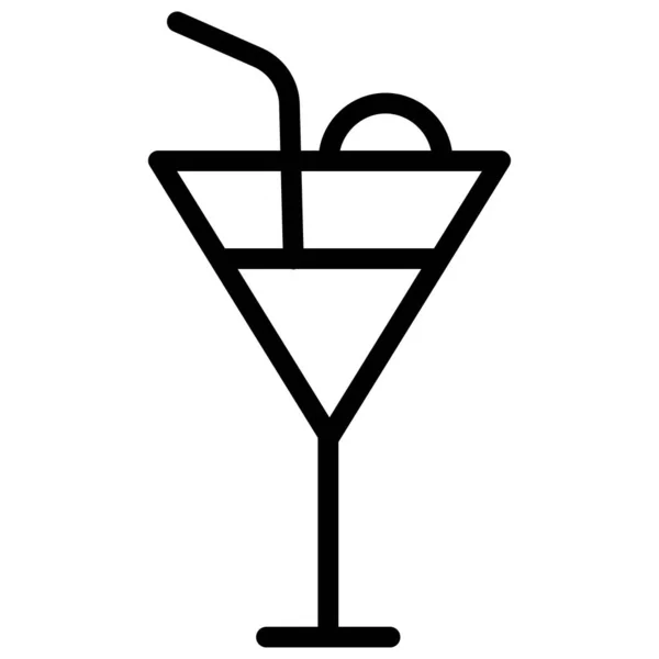 Cocktail Icona Web Vettoriale Illustrazione — Vettoriale Stock