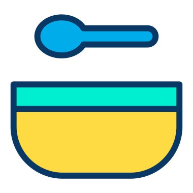 Basit yiyecek simgesi, vektör illüstrasyonu