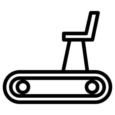 Beyaz arkaplanda Koşu bandı basit vektör simgesi