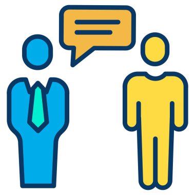 Beyaz arkaplan üzerindeki basit Konuşma vektör resimlemesi