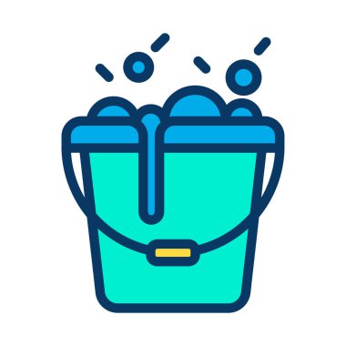 çamaşır kovası simgesi, vektör illüstrasyonu