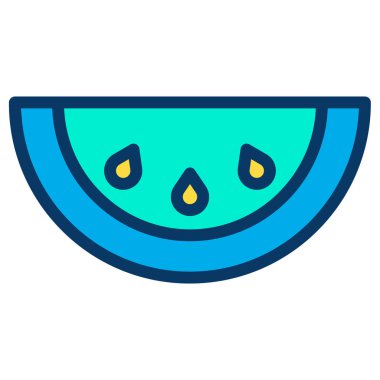 Basit karpuz simgesi, vektör illüstrasyonu