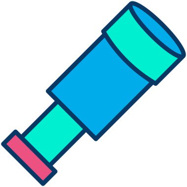 spyglass çizgi vektör simgesi.