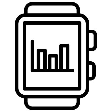 Basit Smartwatch simgesi, vektör illüstrasyonu