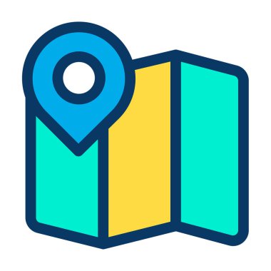 Harita. Web simgesi basit illüstrasyon  