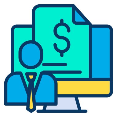 Beyaz arkaplan üzerindeki basit finans raporu vektör resimlemesi