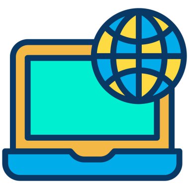 dizüstü bilgisayar simgesi, vektör illüstrasyonu