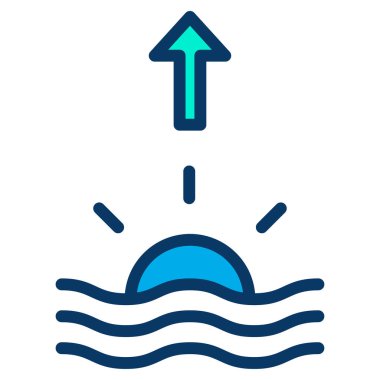 Deniz. Web simgesi basit illüstrasyon