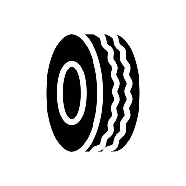 Beyaz arkaplanda basit bir lastik vektör simgesi