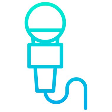 Mikrofon web simgesi basit vektör illüstrasyonu