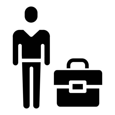 Beyaz arkaplanda turist basit vektör simgesi