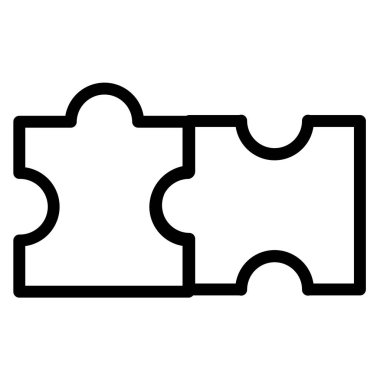 Beyazda izole edilmiş minimalist vektör simgesi bulmacaları