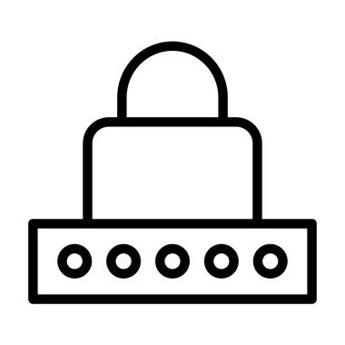 Şifre basit simge, vektör illüstrasyonu