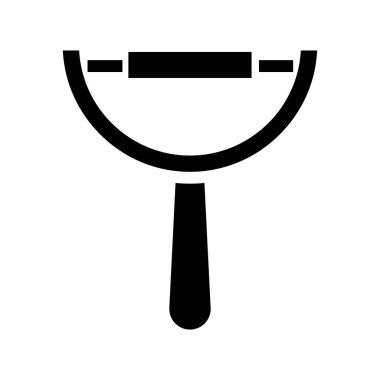 Büyüteci olan tek bir siyah beyaz simgenin vektör çizimi