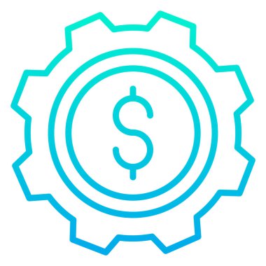 Dolar işareti, vektör illüstrasyonlu ayarlar  