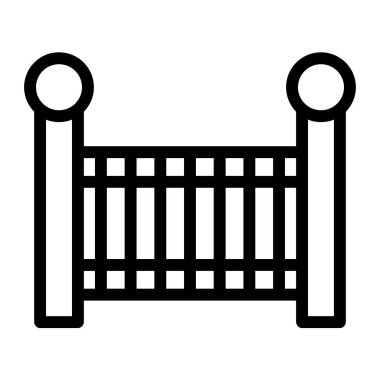 bebek beşiği ikonu. Beyaz arkaplanda izole edilmiş web tasarımı için ana yatak mobilya vektör illüstrasyon sembolü