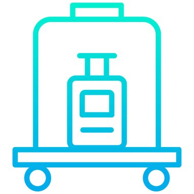 Trolley basit simgesi, vektör illüstrasyonu