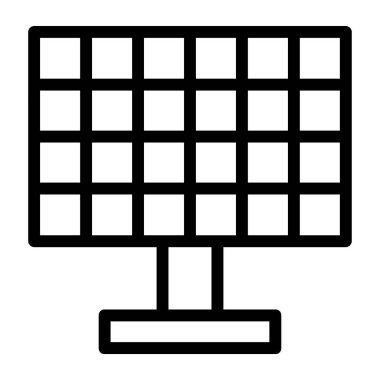 Güneş paneli simgesi. Web için enerji vektör simgelerinin özet çizimi