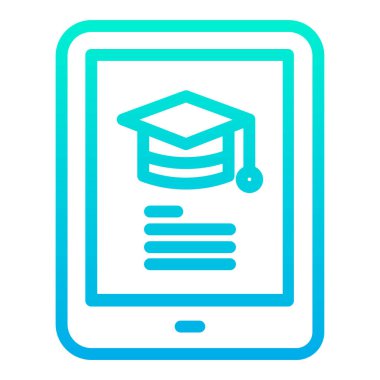 Çevrimiçi eğitim vektörü simgesi modern basit ve minimalist sembol