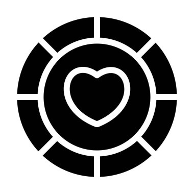 Basit kalp simgesi, vektör illüstrasyonu