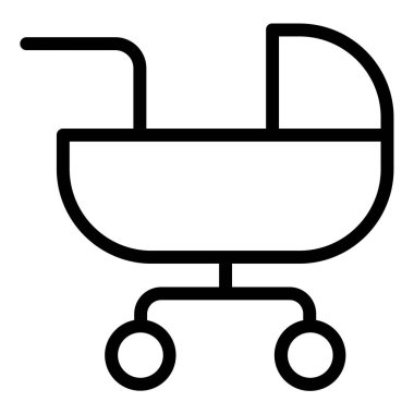 bebek arabası simgesi, vektör illüstrasyonu