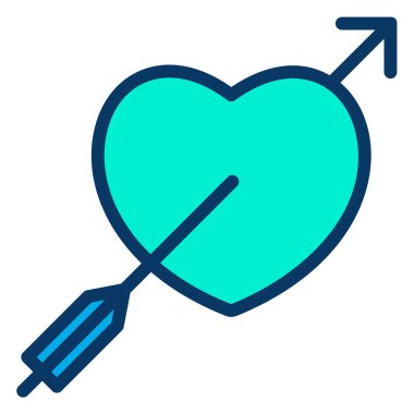 Basit kalp simgesi, vektör illüstrasyonu