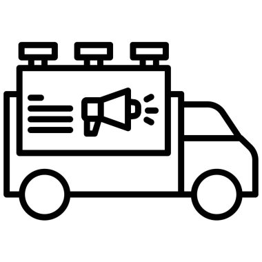 Basit kamyon simgesi, vektör illüstrasyonu