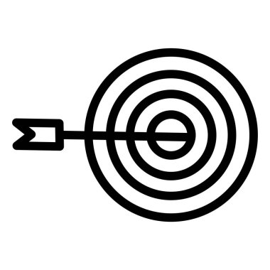 ok ikonlu hedef. vektör illüstrasyonu