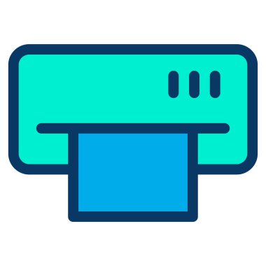 Yazıcı minimalist vektör simgesi beyaza izole edildi 