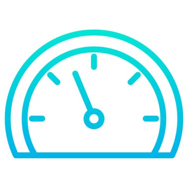 Beyaz üzerinde izole edilmiş hız göstergesi minimalist vektör simgesi