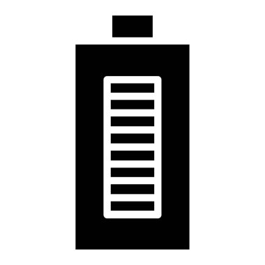 Düz pil simgesi beyaz arka plan üzerinde