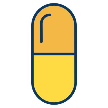 Beyaz üzerine izole edilmiş hap minimalist vektör simgesi