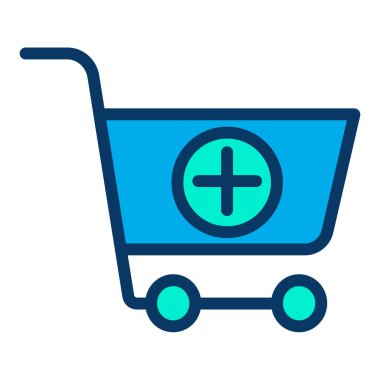 Alışveriş arabası simgesi, vektör illüstrasyonu