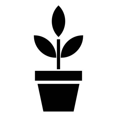 bitkisel çömlek minimalist vektör simgesi beyaz üzerinde izole 