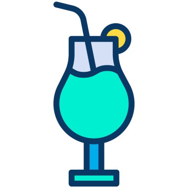 Kokteyl web simgesi vektör illüstrasyonu