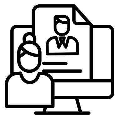 Basit UI profili simgesi, vektör illüstrasyonu