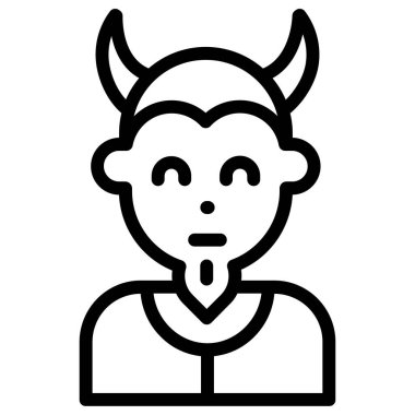 Şeytan. Web simgesi basit illüstrasyon