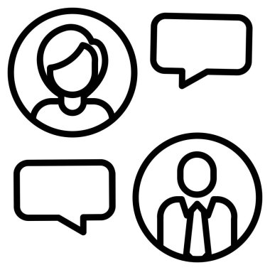 Sohbet kavramı basit sanat vektörü illüstrasyonu 