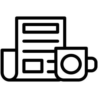 Gazete. Web simgesi basit illüstrasyon