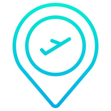 Konum Uçuş Ağı simgesi basit vektör illüstrasyonu