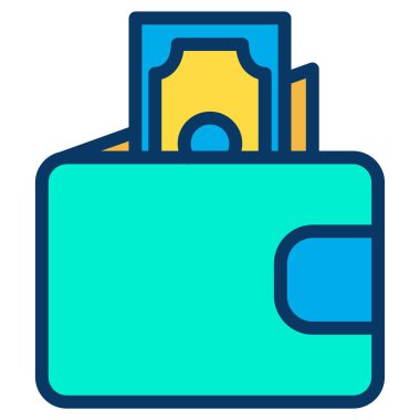 Basit cüzdan simgesi, vektör çizimi