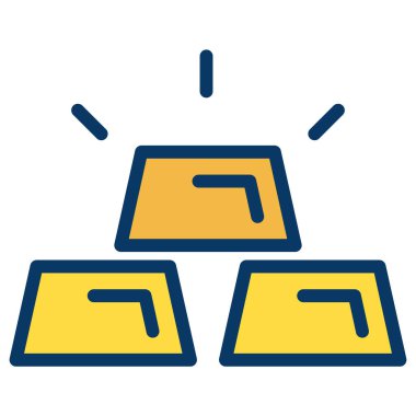 Beyaz arkaplanda altın külçeleri simgesi. vektör illüstrasyonu