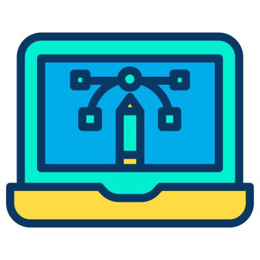 dizüstü bilgisayar simgesi, vektör illüstrasyonu