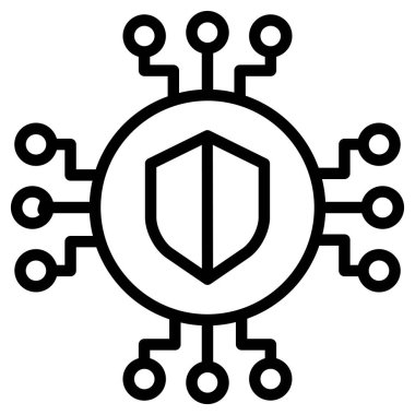 Kalkan koruması, vektör simgesi, basit illüstrasyon  