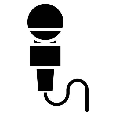 Mikrofon web simgesi basit vektör illüstrasyonu