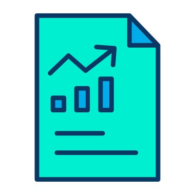 Beyaz arkaplan üzerindeki basit finans raporu vektör resimlemesi