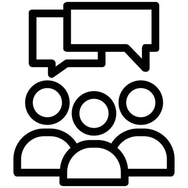 Beyaz arkaplan üzerindeki basit Konuşma vektör resimlemesi