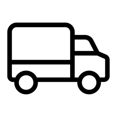 Basit kamyon simgesi, vektör illüstrasyonu